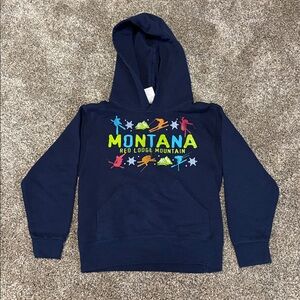 Jerzees Blue Red Lodge Mountain Sweatshirt Size S